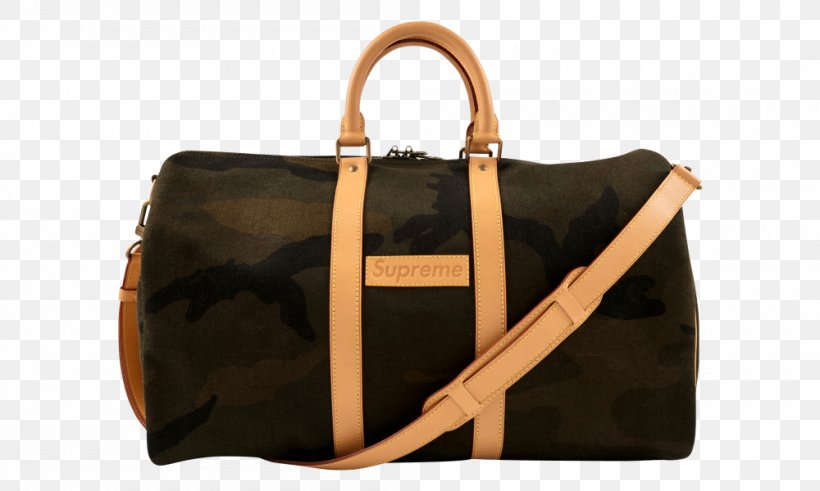 Handbag T-shirt LOUIS VUITTON X SUPREME POP-UP STORE, PNG, 1000x600px, Handbag, Backpack, Bag, Baggage, Beige Download Free
