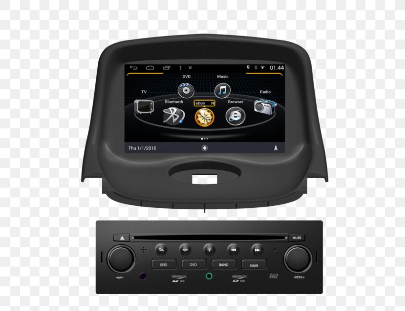 Peugeot 206 GPS Navigation Systems Car Vehicle Audio, PNG, 594x630px, Peugeot 206, Android, Audio Receiver, Automotive Head Unit, Automotive Navigation System Download Free