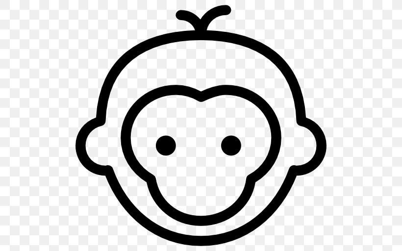 Clip Art, PNG, 512x512px, Monkey, Black And White, Emotion, Face, Facial Expression Download Free