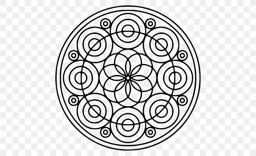 Mandala Coloring Book Circle Drawing Celtic Knot, PNG, 500x500px, Mandala, Area, Black And White, Celtic Knot, Child Download Free