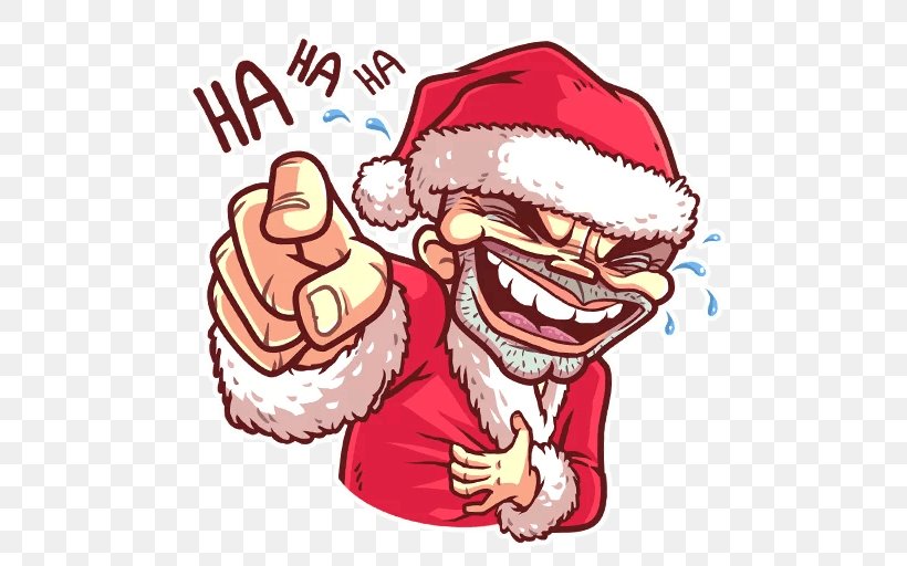 Telegram Sticker Santa Claus YouTube Emoji, PNG, 512x512px, Telegram, Art, Bad Santa, Christmas, Emoji Download Free