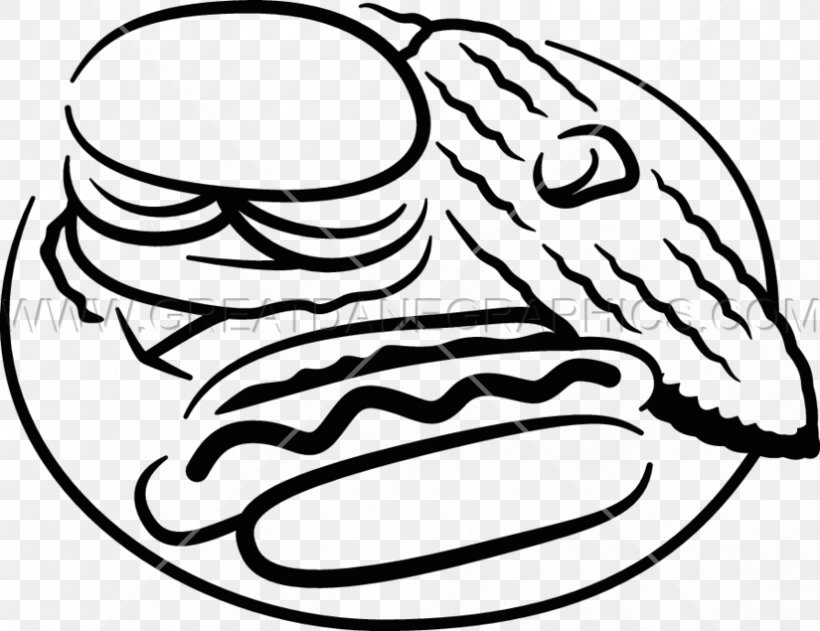 Hot Dog Hamburger Printing Line Art Clip Art, PNG, 825x635px, Hot Dog, Art, Artwork, Beak, Black Download Free