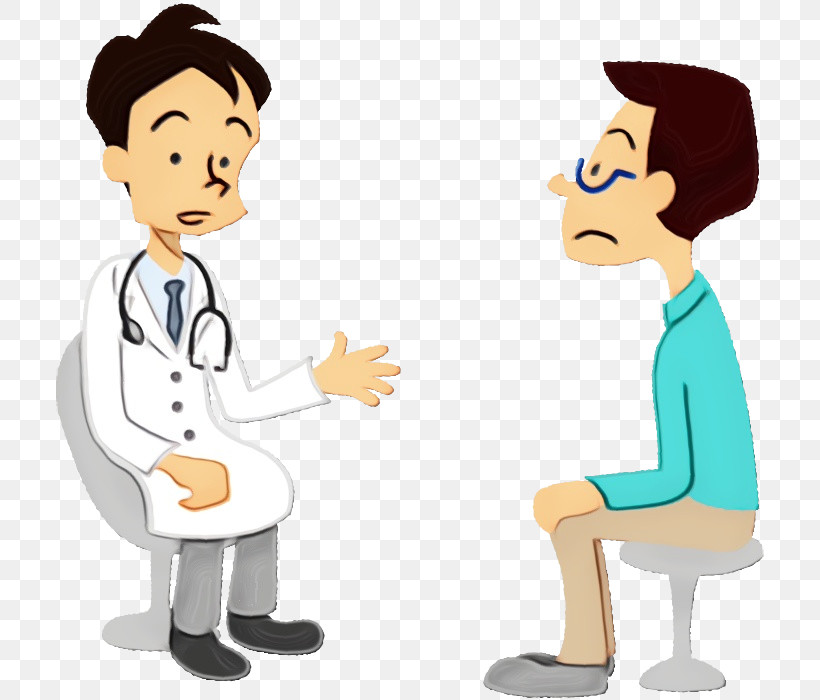 Cartoon Conversation Sharing Job Physician, PNG, 708x700px, Watercolor, Cartoon, Child, Conversation, Gesture Download Free