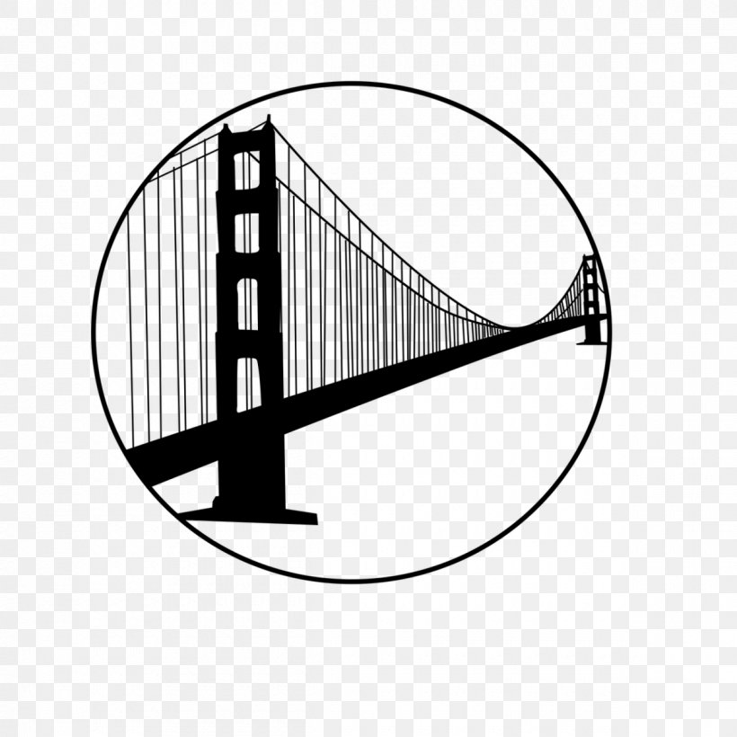 Golden Gate Bridge Clip Art, PNG, 1200x1200px, Golden Gate Bridge, Area, Black And White, Bridge, Golden Gate Download Free