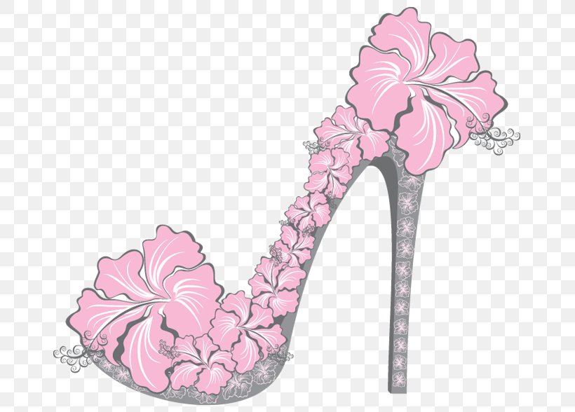 High-heeled Shoe Vector Graphics Floral Shoe Flower, PNG, 670x588px, Highheeled Shoe, Clothing, Cut Flowers, Drawing, Floral Design Download Free