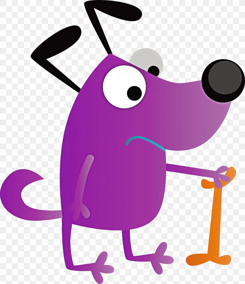 Violet Purple Cartoon Magenta, PNG, 2587x3000px, Cute Cartoon Dog, Cartoon, Magenta, Purple, Violet Download Free