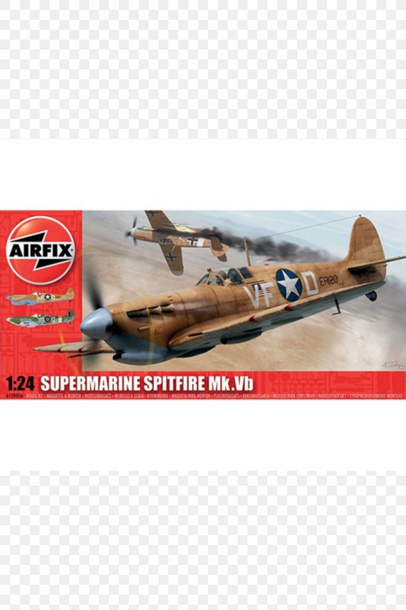 AIRFIX A12005A Supermarine Spitfire Mk.Vb 1:24 Aircraft Model Kit 1:24 Scale Airplane, PNG, 1000x1502px, 124 Scale, Supermarine Spitfire, Air Force, Aircraft, Airfix Download Free