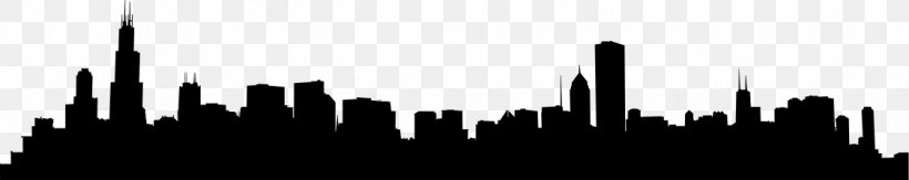 Chicago Skyline, PNG, 1124x224px, Chicago, Black And White, City, Cityscape, Drawing Download Free
