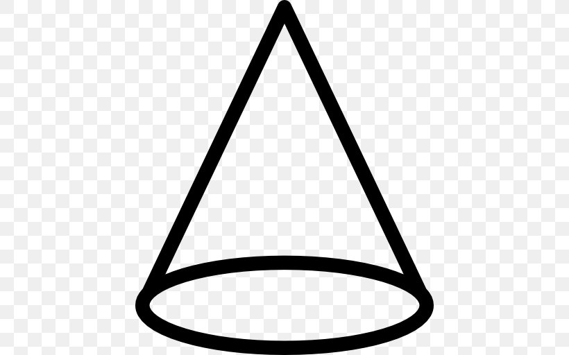 Cone Shape Geometry Area, PNG, 512x512px, Cone, Area, Black And White, Geometry, Party Download Free