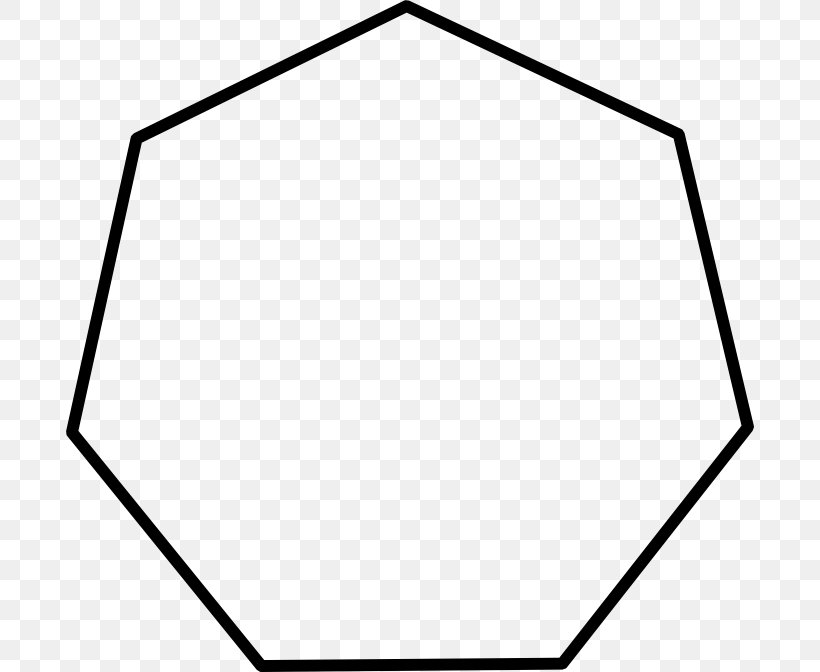 Heptagon Angle Octagon Polygon Nonagon, PNG, 688x672px, Heptagon, Area, Black, Black And White, Convex Polygon Download Free