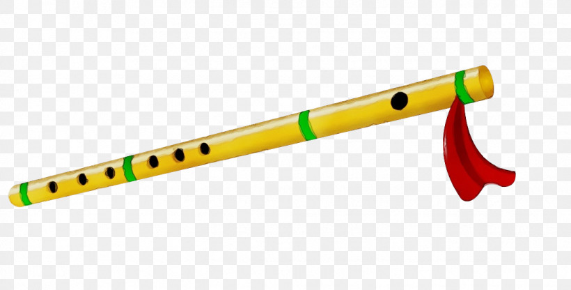 Tin Whistle Bansuri Wind Instrument Flageolet Yellow, PNG, 1119x568px, Watercolor, Bansuri, Flageolet, Paint, Pipe Download Free