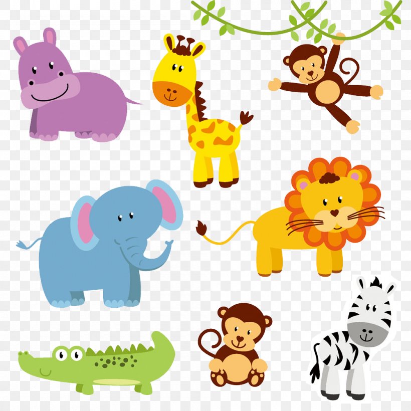 Jungle Animal Zoo Northern Giraffe Clip Art, PNG, 1000x1000px, Baby Jungle Animals, Animal, Animal Figure, Area, Baby Toys Download Free