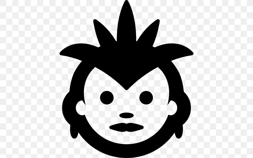 Smiley Punk Rock Clip Art, PNG, 512x512px, Smiley, Black And White, Emoticon, Face, Fictional Character Download Free