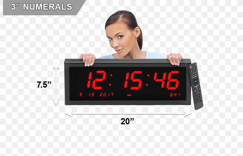 Alarm Clocks Large Calendar Multi-Alarm With Seconds Display For Desk Or Wall Symple Stuff Super Large Calendar LED Clock Symple Stuff Display Device, PNG, 800x527px, Alarm Clocks, Alarm Clock, Calendar, Clock, Display Device Download Free