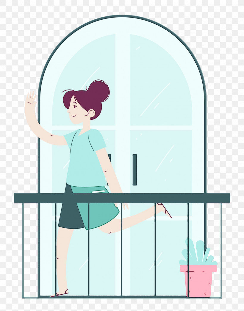 Cartoon Sitting Furniture Purple Teal, PNG, 1961x2500px, Balcony, Behavior, Cartoon, Furniture, Home Download Free