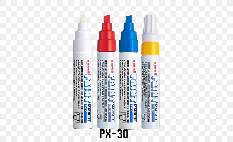 Paint Marker Uni 7 Colours Uni PX-30 Paint Marker Bold Tip Marker Pen, PNG, 500x500px, Marker Pen, Carving Chisels Gouges, Color, Liquid, Millimeter Download Free