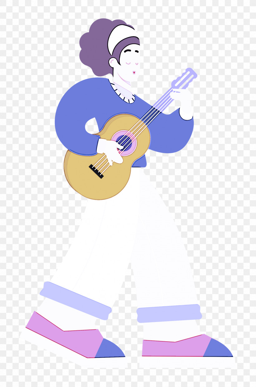 Playing The Guitar Music Guitar, PNG, 1657x2500px, Playing The Guitar, Cartoon, Character, Geometry, Guitar Download Free