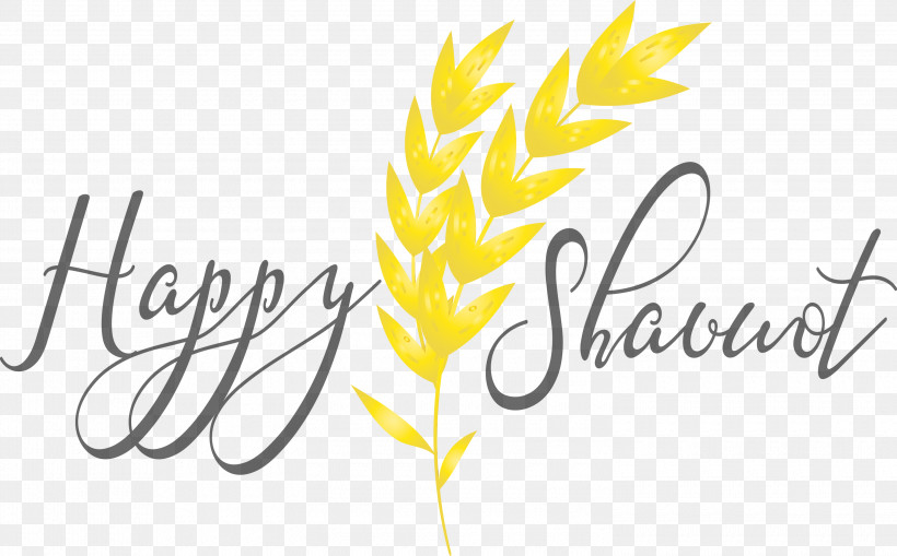 Text Font Yellow Calligraphy Line, PNG, 3000x1864px, Happy Shavuot, Calligraphy, Line, Logo, Paint Download Free