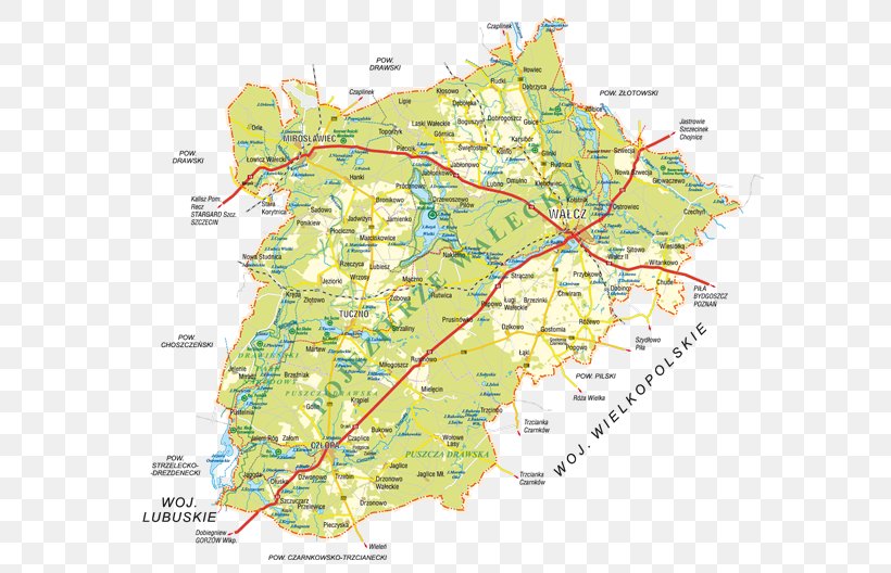 Gmina Wałcz Człopa Choszczno County Brzesko County, PNG, 600x528px, Map, Altkarte, Area, Atlas, Ecoregion Download Free
