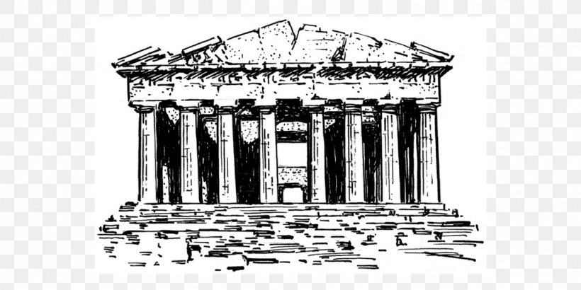 Parthenon Temple Black And White Rome, PNG, 1024x512px, Parthenon, Ancient Greek Temple, Ancient Roman Architecture, Arch, Architecture Download Free