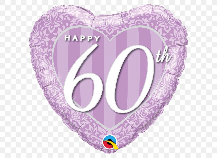 Balloon 60th Anniversary Party Birthday Wedding, PNG, 600x600px, Balloon, Anniversary, Baby Shower, Birthday, Confetti Download Free