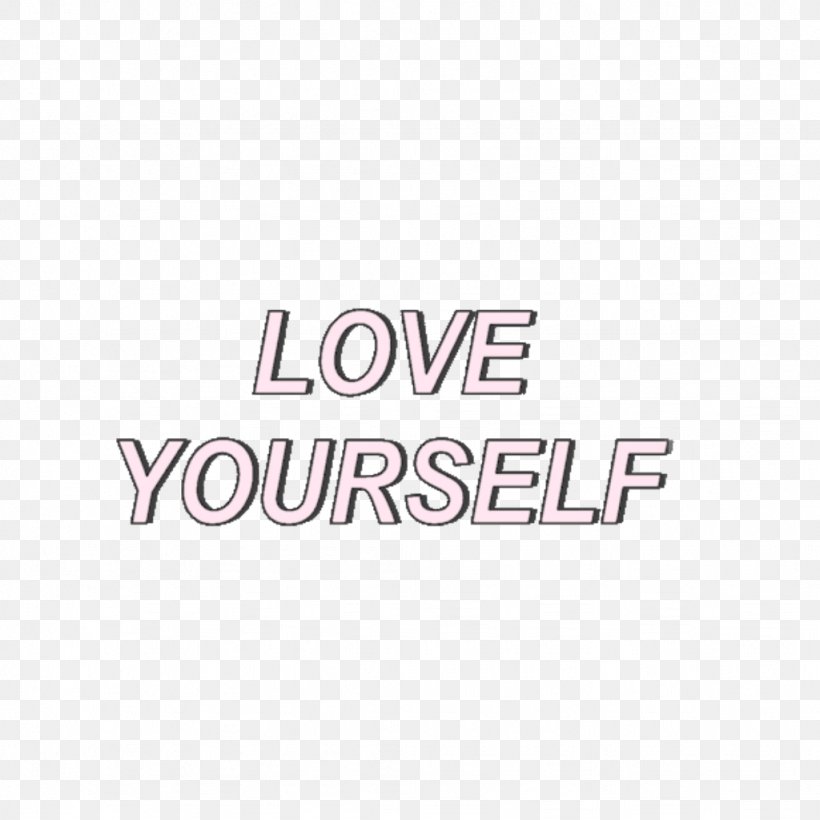 Text Love Yourself: Her BTS Tumblr Sticker, PNG, 1024x1024px, Text, Area, Brand, Bts, Logo Download Free