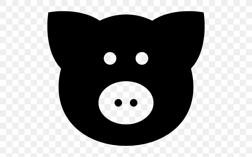 Pig, PNG, 512x512px, Pig, Black, Black And White, Fictional Character, Head Download Free