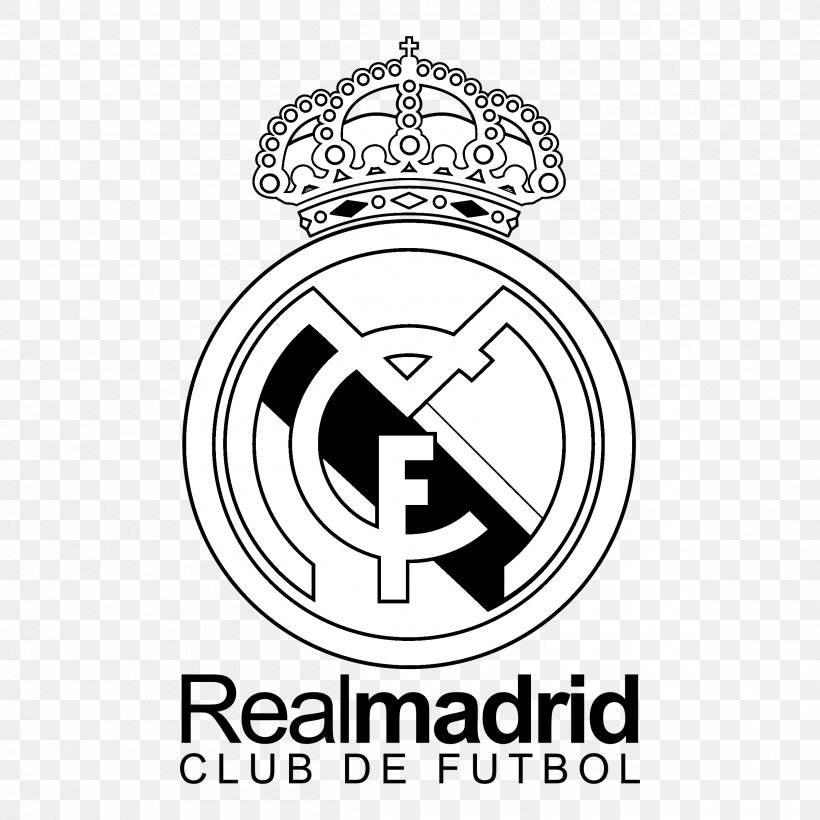 Real Madrid C.F. UEFA Champions League Manchester United F.C. Football, PNG, 2400x2400px, Real Madrid Cf, Area, Artwork, Black And White, Brand Download Free