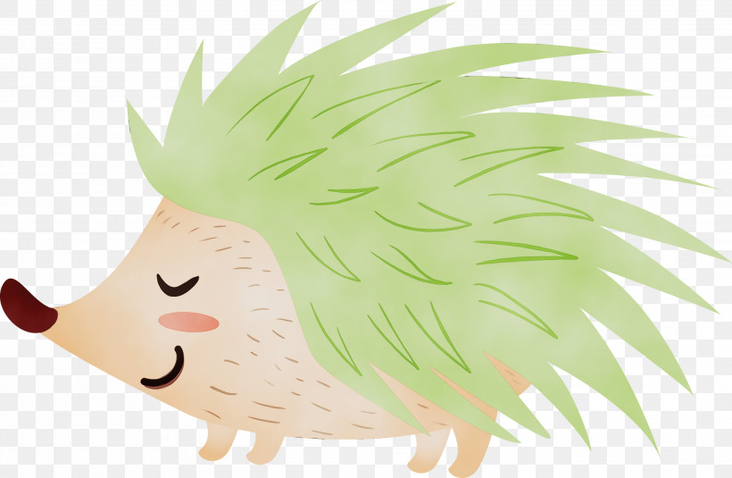 Cartoon Head Grass Porcupine Tail, PNG, 2999x1960px, Watercolor Hedgehog, Cartoon, Grass, Head, Paint Download Free