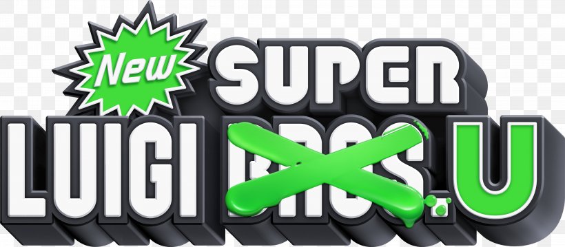 New Super Luigi U New Super Mario Bros. U, PNG, 4153x1823px, New Super Luigi U, Brand, Green, Logo, Luigi Download Free