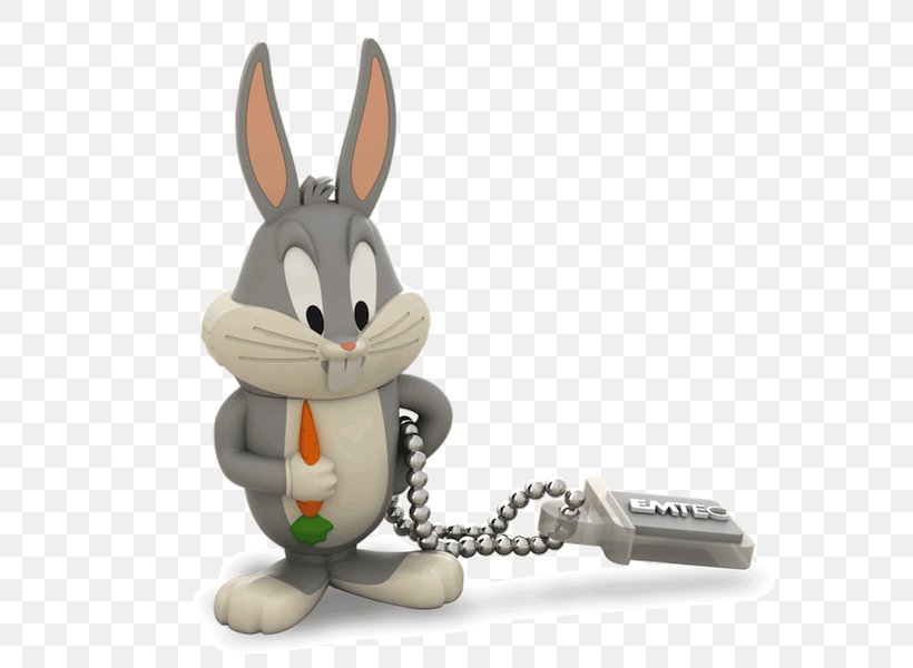 Rabbit Bugs Bunny EMTEC Flash Memory USB Flash Drives, PNG, 582x600px, Rabbit, Bugs Bunny, Easter Bunny, Emtec, Figurine Download Free