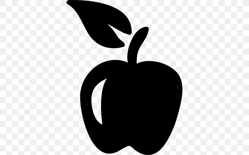 Apple, PNG, 512x512px, Apple, Black And White, Fruit, Leaf, Monochrome Download Free
