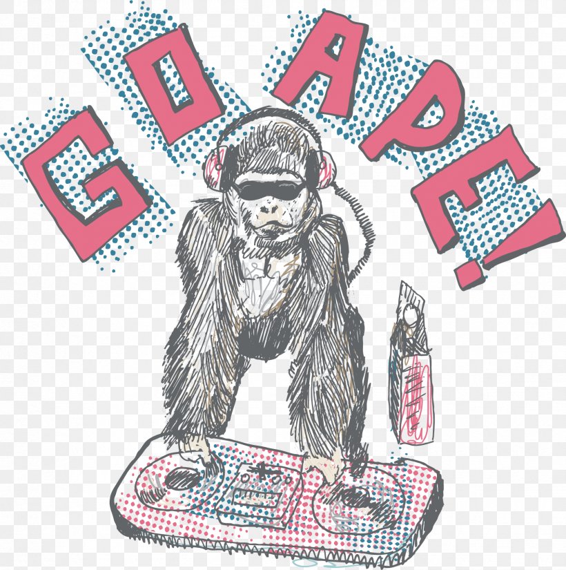 Gorilla Orangutan Cartoon Illustration, PNG, 1684x1696px, Gorilla, Art, Artworks, Cartoon, Drawing Download Free