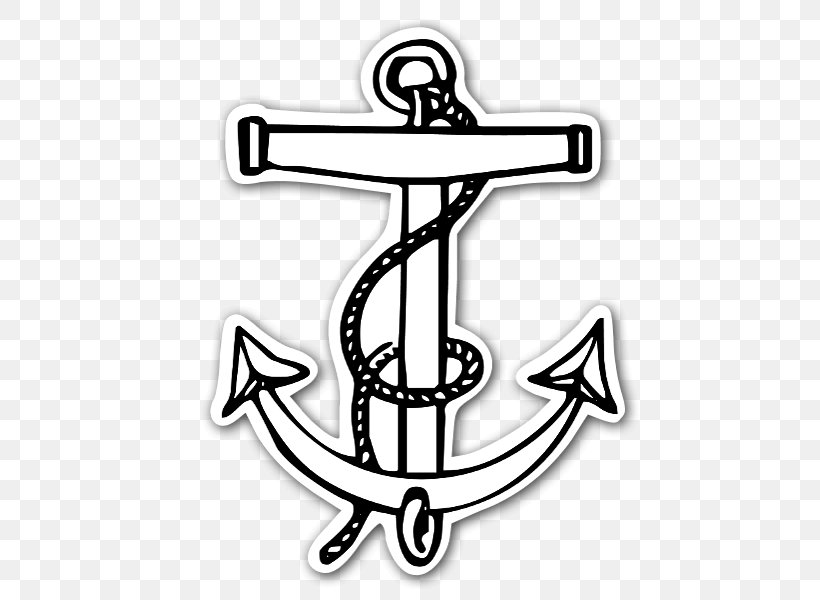 Sticker Anchor Royalty-free Clip Art, PNG, 467x600px, Sticker, Anchor, Art, Black And White, Bumper Sticker Download Free