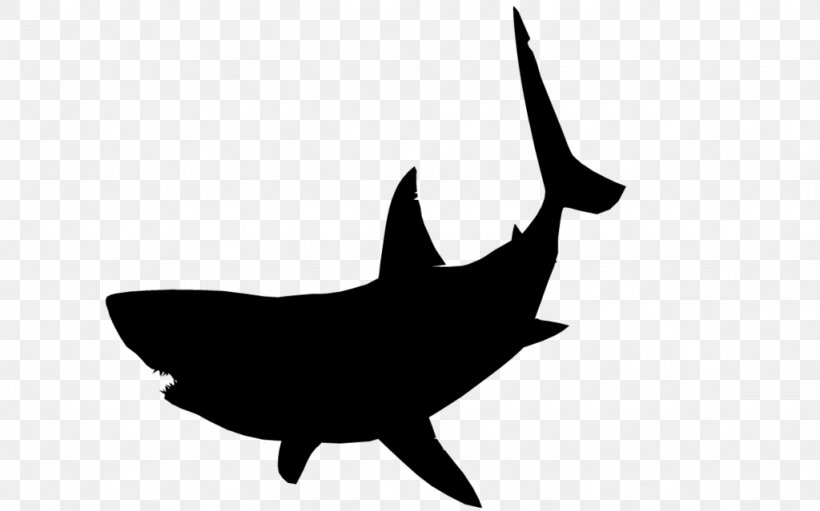 Great White Shark Silhouette Clip Art, PNG, 1024x639px, Shark, Animal, Black And White, Cartilaginous Fish, Chondrichthyes Download Free