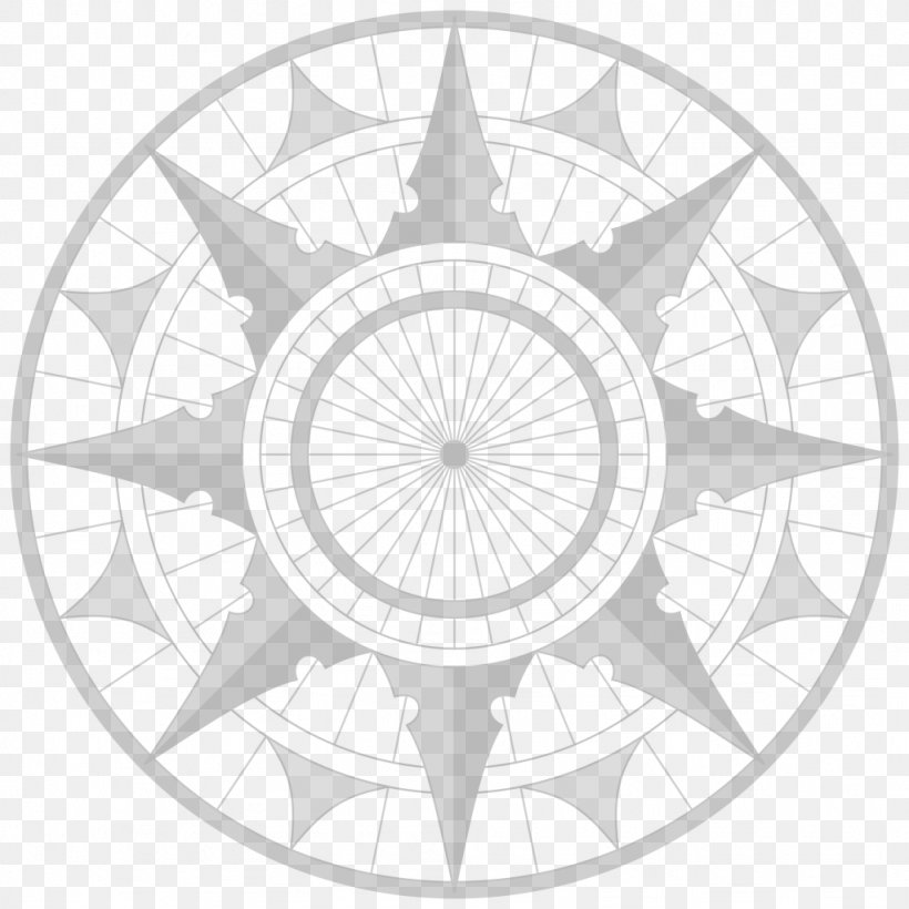 Compass Rose Wikimedia Commons Clip Art, PNG, 1024x1024px, Compass Rose, Black And White, Compass, Document, Map Download Free