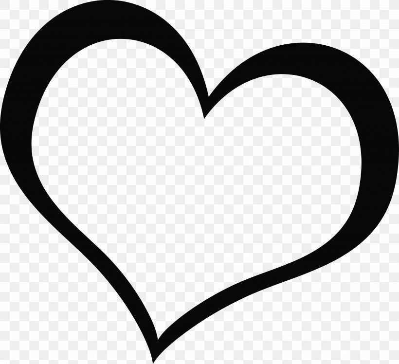 Heart Love Black-and-white Line Art Font, PNG, 4865x4443px, Heart, Blackandwhite, Line Art, Love, Symbol Download Free