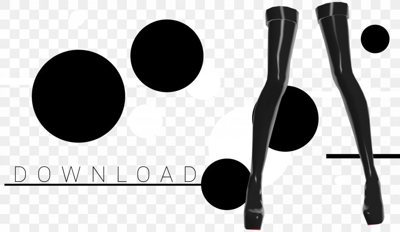 High-heeled Footwear Kitten Heel Shoe Boot MikuMikuDance, PNG, 3432x2000px, Highheeled Footwear, Absatz, Black And White, Boot, Brand Download Free