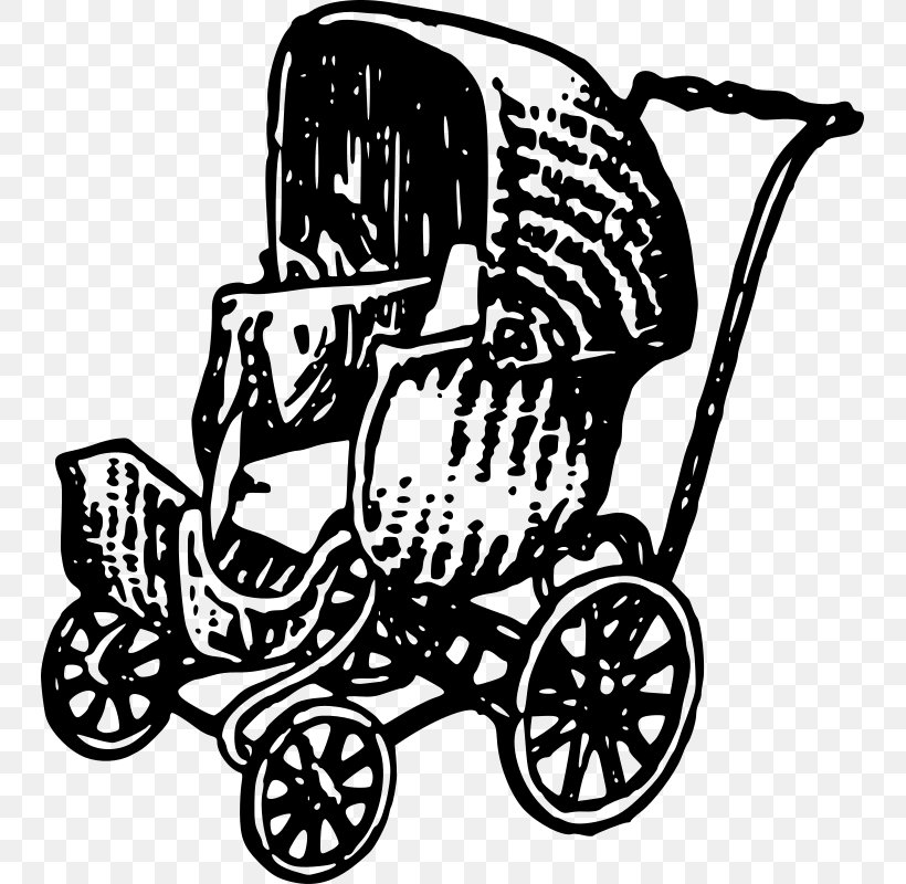 Baby Transport Doll Stroller Infant Clip Art, PNG, 745x800px, Baby Transport, Baby Carriage, Bear, Black And White, Carriage Download Free