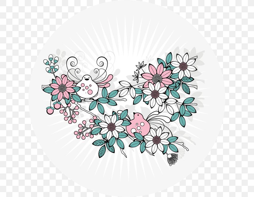 Floral Design Petal Teal Pattern, PNG, 636x636px, Floral Design, Dishware, Flora, Floristry, Flower Download Free
