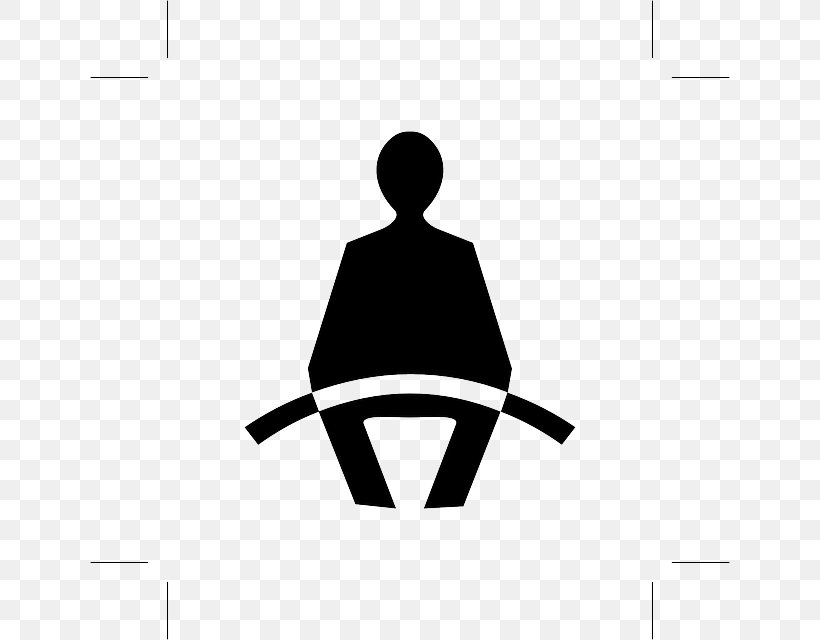 Car Seat Belt Pictogram Safety, PNG, 640x640px, Car, Belt, Black, Black And White, Brand Download Free