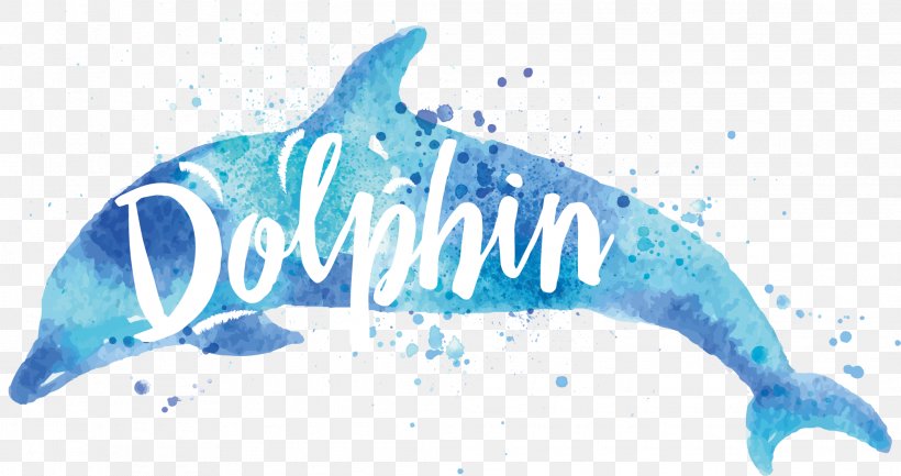 Dolphin Drawing Watercolor Painting, PNG, 2086x1104px, Dolphin, Blue, Brand, Cartoon, Drawing Download Free