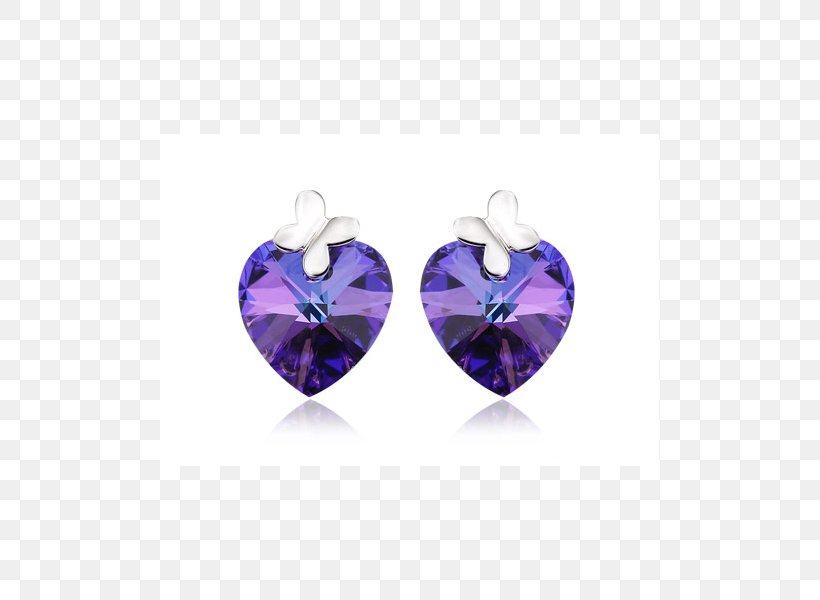 Earring Amethyst Swarovski AG Violet Purple, PNG, 600x600px, Earring, Amethyst, Bijou, Birthstone, Body Jewellery Download Free