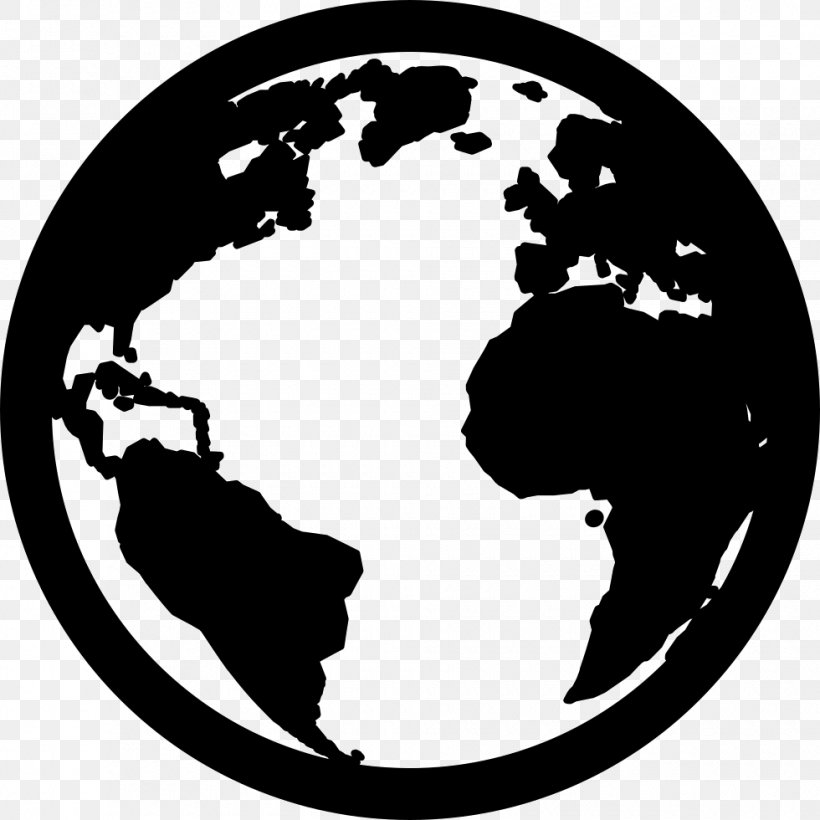 Globe Earth Clip Art, PNG, 980x980px, Globe, Black And White, Earth, Human Behavior, Map Download Free