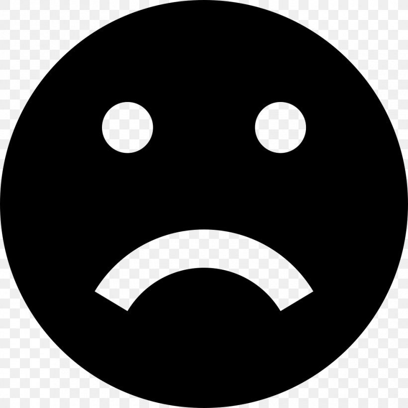 Emoticon Sadness Smiley Face, PNG, 980x980px, Emoticon, Black, Black And White, Emotion, Face Download Free