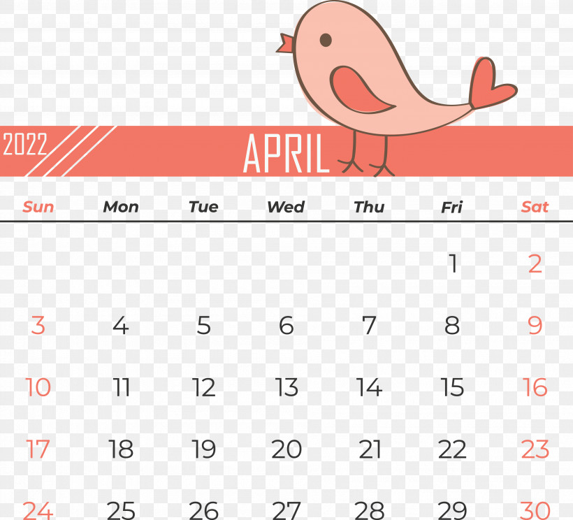 Cartoon Calendar Line Red Beak, PNG, 3785x3435px, Cartoon, Beak, Biology, Calendar, Geometry Download Free