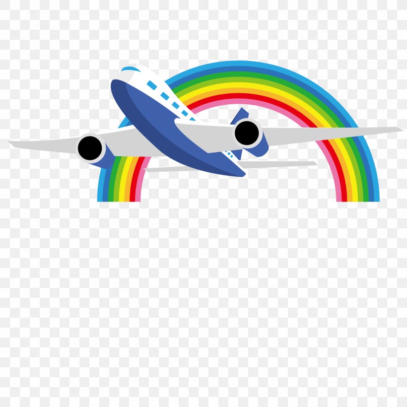 Airplane Aircraft, PNG, 1500x1500px, Airplane, Aircraft, Designer, Drawing, Rainbow Download Free