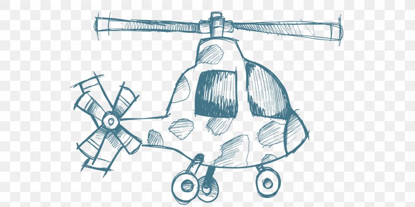 Airplane Helicopter Sketch, PNG, 2000x1000px, Airplane, Aircraft, Drawing, Helicopter, Helicopter Rotor Download Free