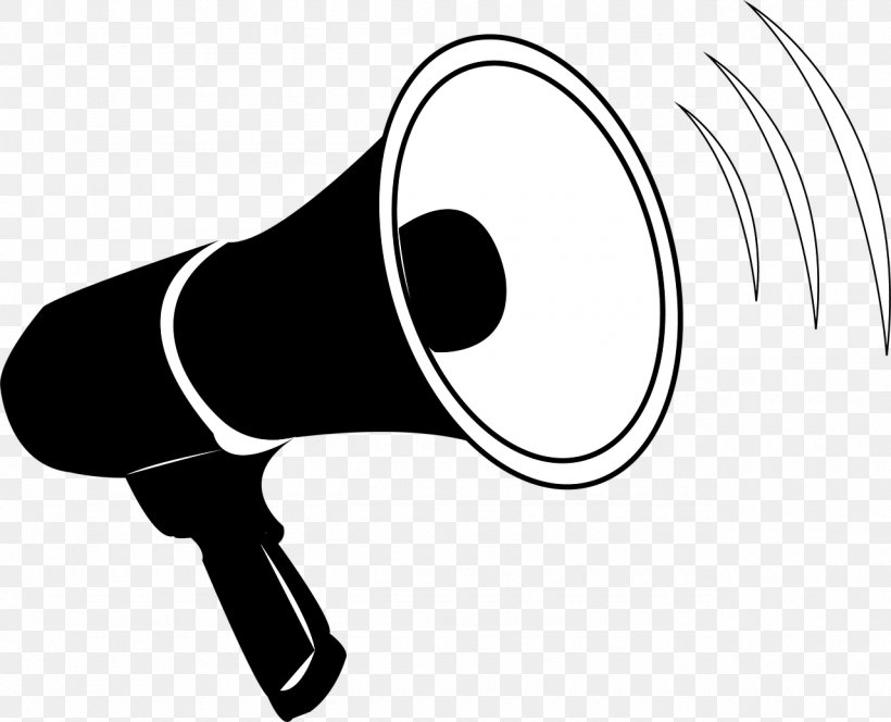 Megaphone Silhouette Sound Clip Art, PNG, 1280x1037px, Megaphone, Audio, Black, Black And White, Corporate Video Download Free