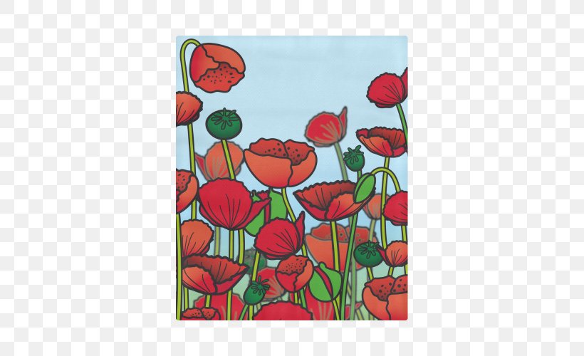 Poppy Floral Design Red Rectangle Blanket, PNG, 500x500px, Poppy, Art, Beach, Blanket, Coquelicot Download Free
